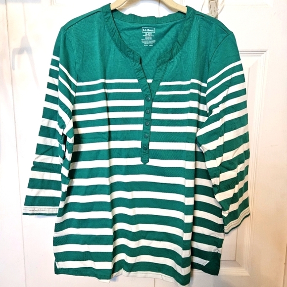 #260 L.L.Bean- Button up Henley Top- Various Colors Available See below - Picture 4 of 7